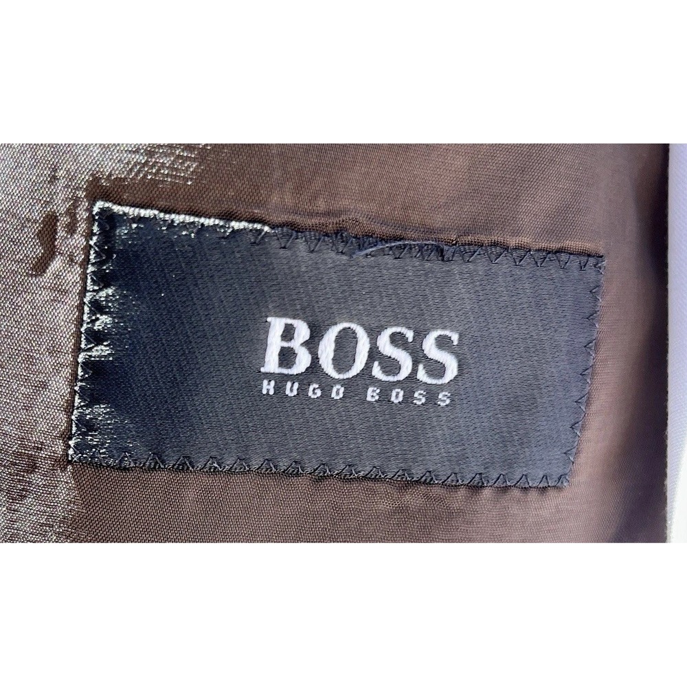Hugo boss stretch Men (42R) made in USA black pinstripe formal business‎ blazer
